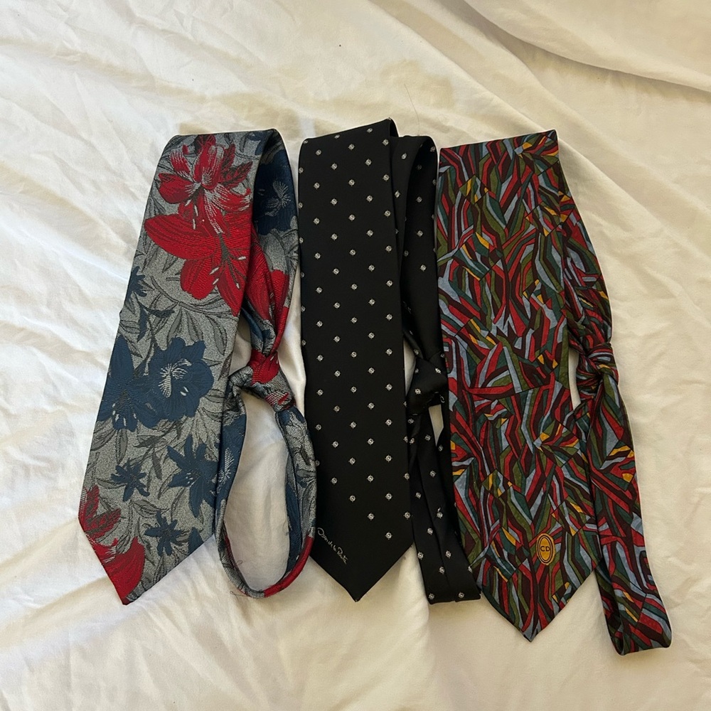 Men’s Designer Three‎ Tie Bundle - Oscar de La Renta and Christian Dior